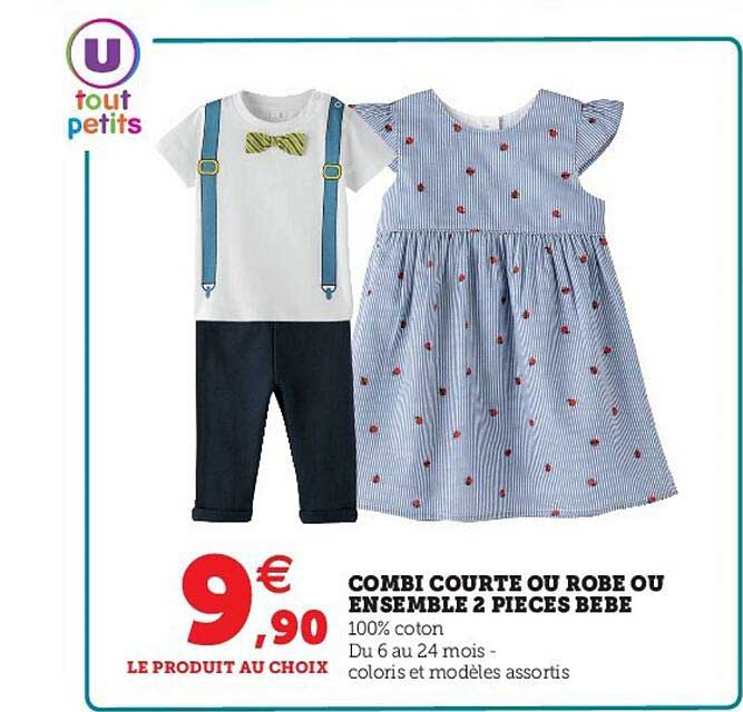 combi courte ou robe ou ensemble 2 pièces bébé