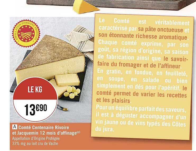 comté centenaire rivoire et jacquemin 12 mois d'affinage