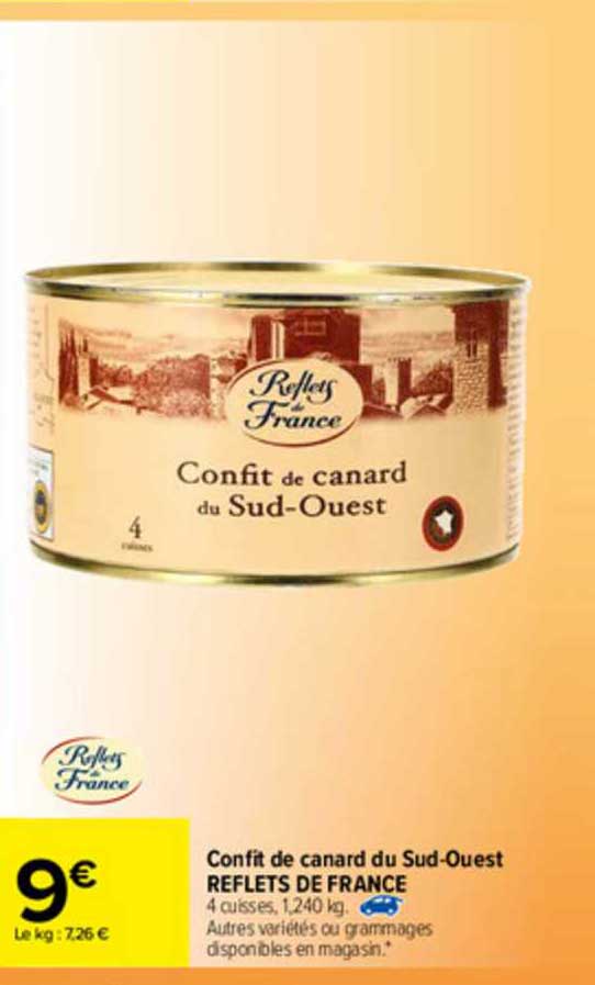 confit de canard du sud-ouest reflets de france