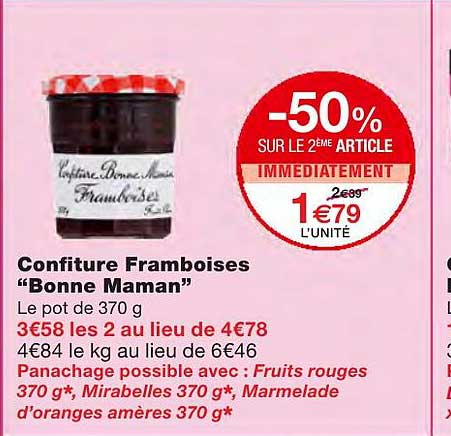 confiture framboises "bonne maman"