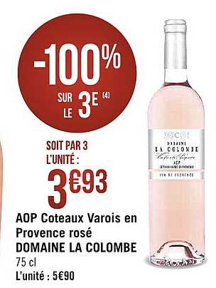 coteaux varois en provence rosé domaine la colombe