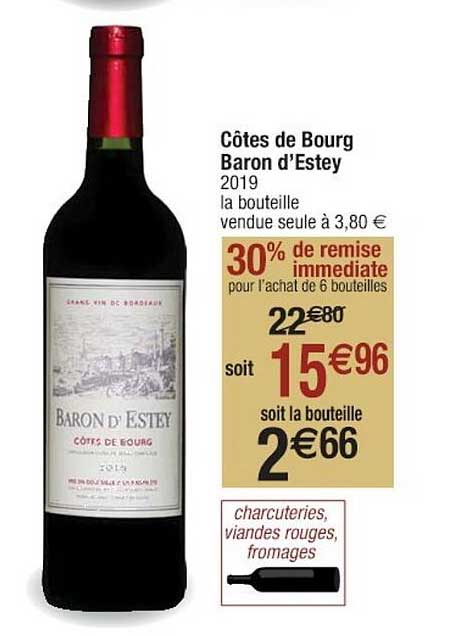 Côtes De Bourg Baron D'estey 2019