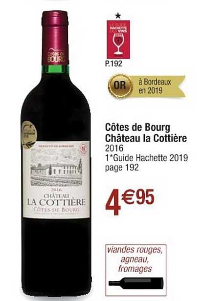 côtes de bourg château la cottière 2016
