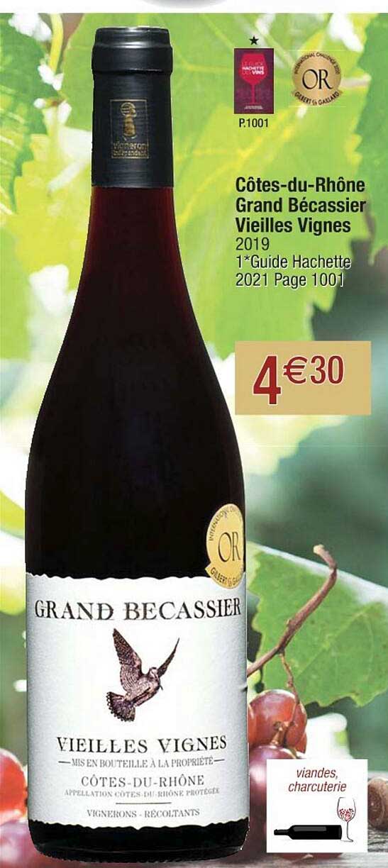 Côtes-du-rhône Grand Bécassier Vieilles Vignes 2019