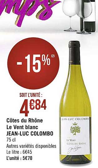 côtes du rhône le vent blanc jean-luc colombo