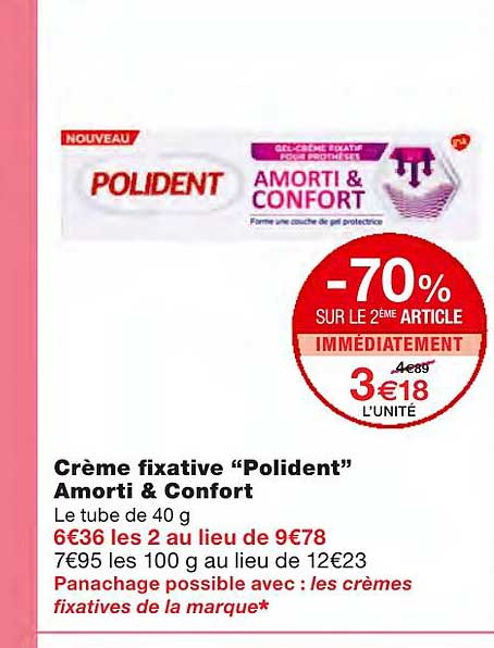 crème fixative "polydent" amorti & confort