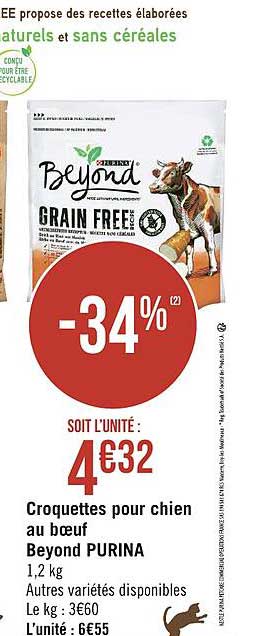 croquettes pour chien au bœuf beyond purina