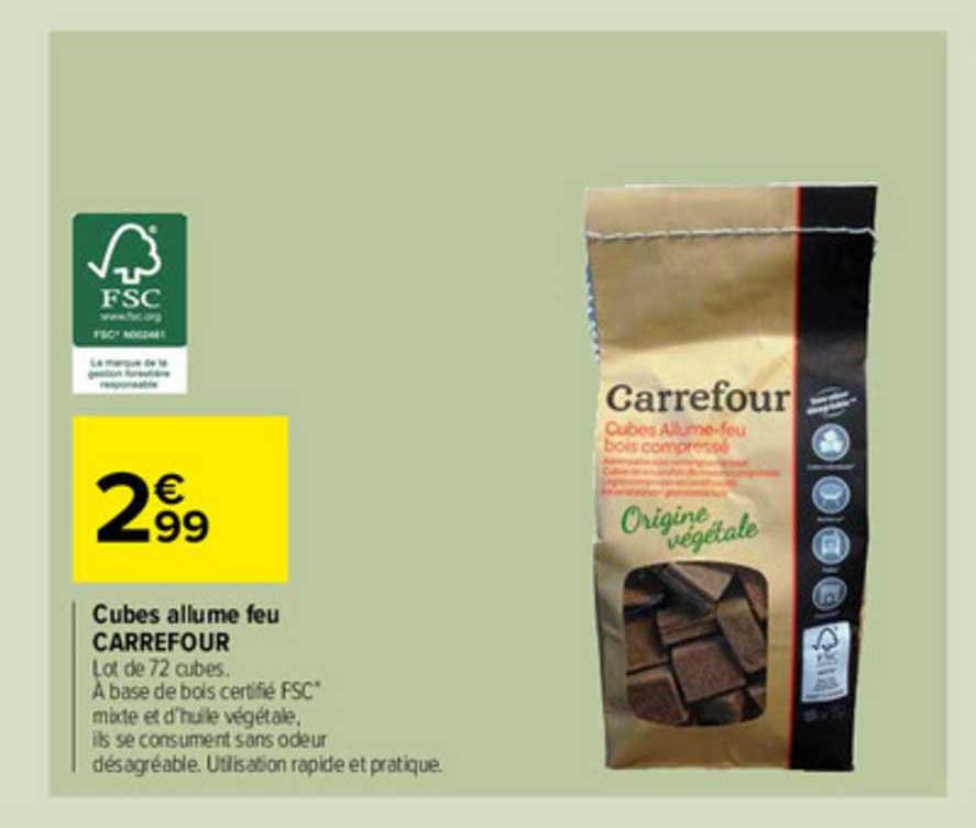 cubes allume feu carrefour