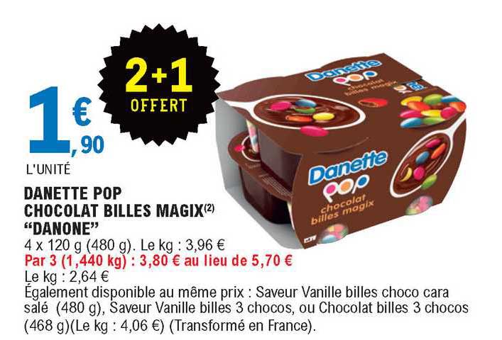 danette pop chocolat billes magix "danone"