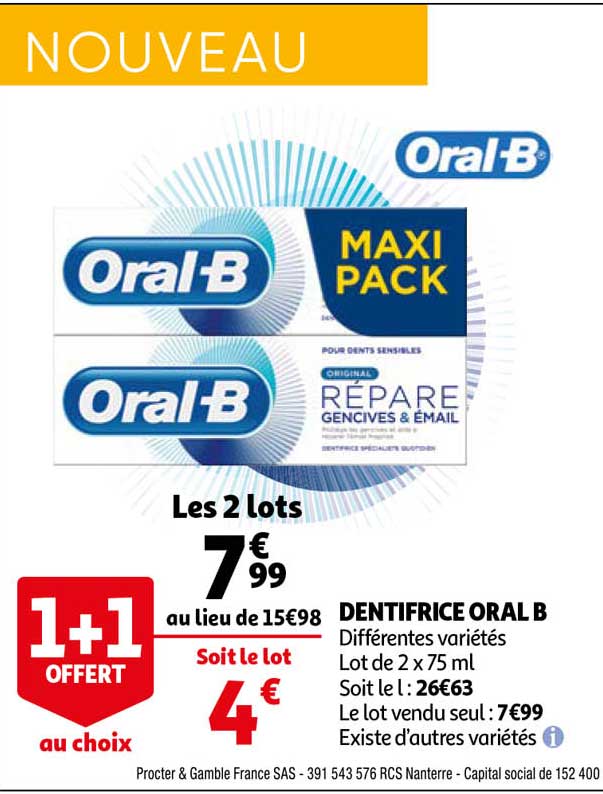 dentifrice oral b