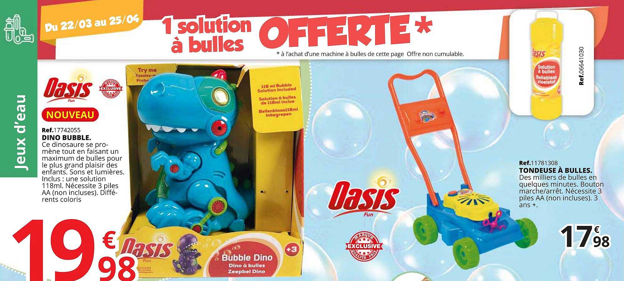 dino bubble oasis tondeuse à bulles
