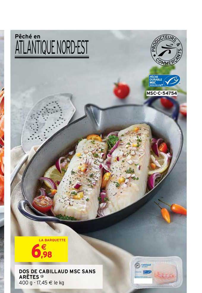 dos de cabillaud msc sans arêtes
