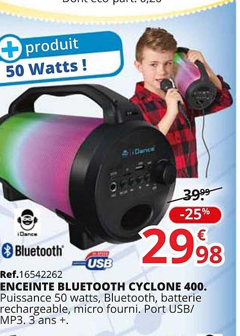 enceinte bluetooth cyclone 400