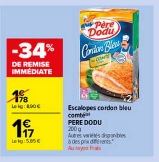 escalopes cordon bleu comté père dodu