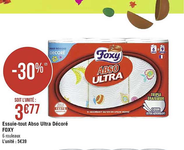 essuie-tout abso ultra décoré foxy