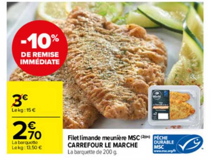 Filet Limande Meunière Msc Carrefour Le Marché