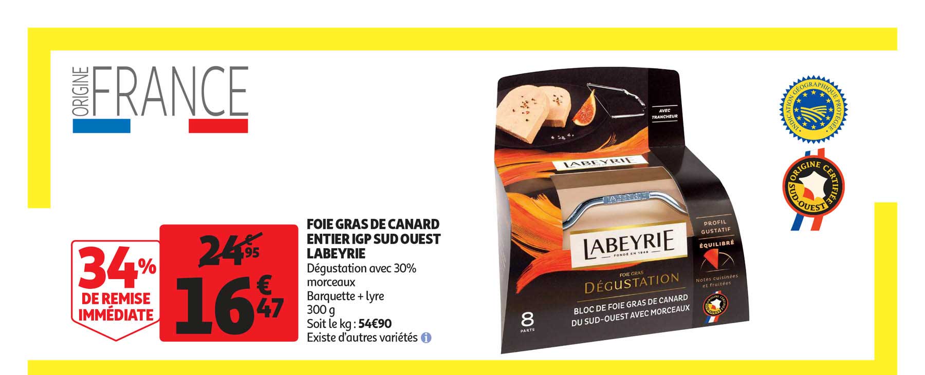 foie gras de canard entier igp sud ouest labeyrie