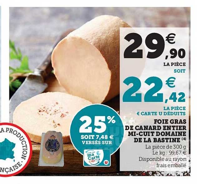 foie gras de canard entier mi-cuit domaine de la bastine