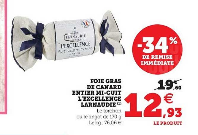 foie gras de canard entier mi-cuit l'excellence larnaudie