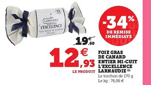 foie gras de canard entier mi-cuit l'excellence larnaudie