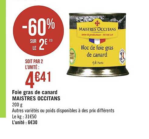 foie gras de canard maistres occitans
