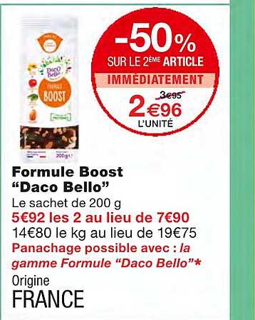 formule boost "daco bello"