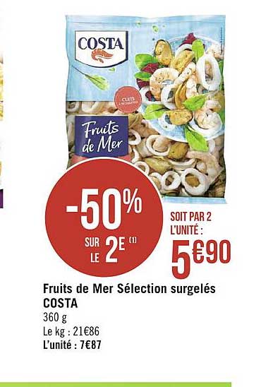 Fruits De Mer Sélection Surgelés Costa