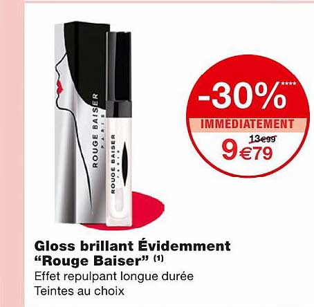gloss brillant évidemment "rouge baiser"