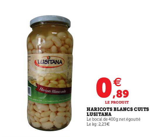 haricots blancs cuits lusitana