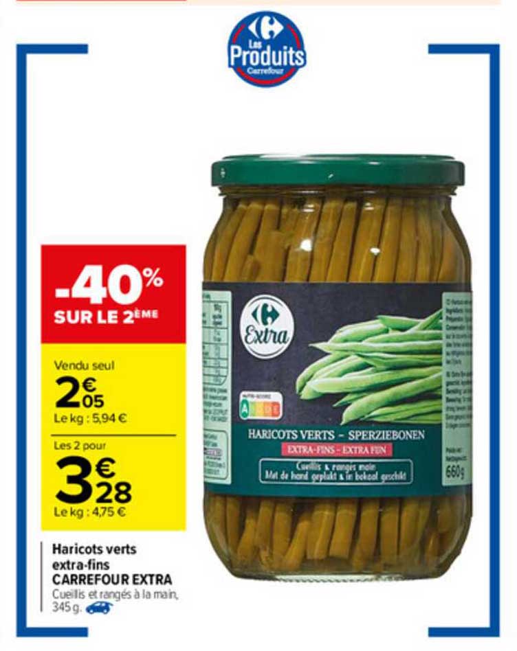 haricots verts extra-fins carrefour extra