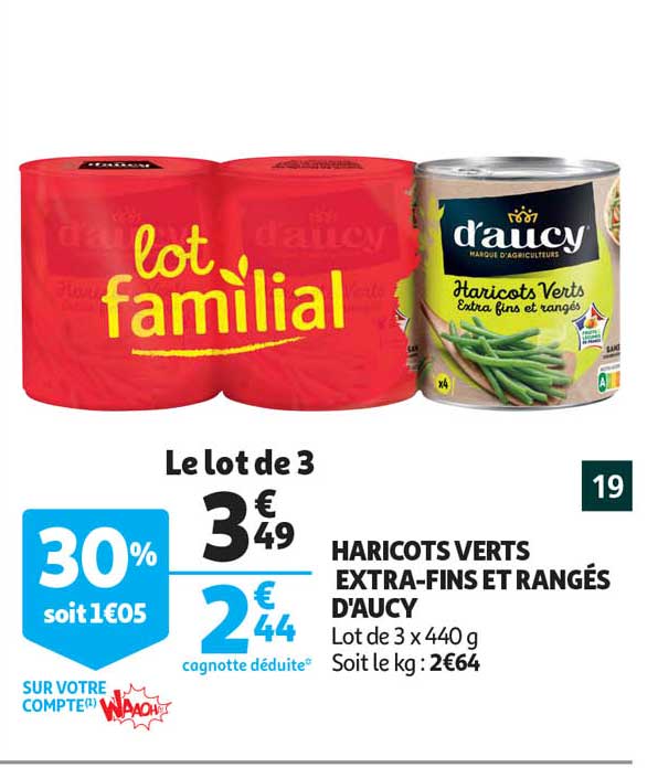 haricots verts extra-fins et rangés d'aucy