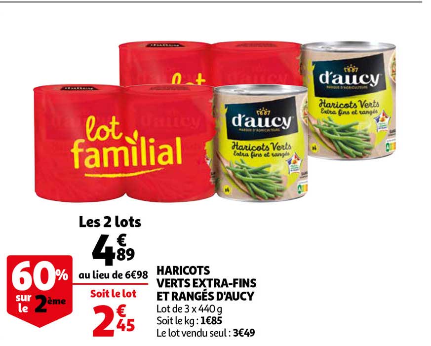 haricots verts extra-fins et rangés d'aucy