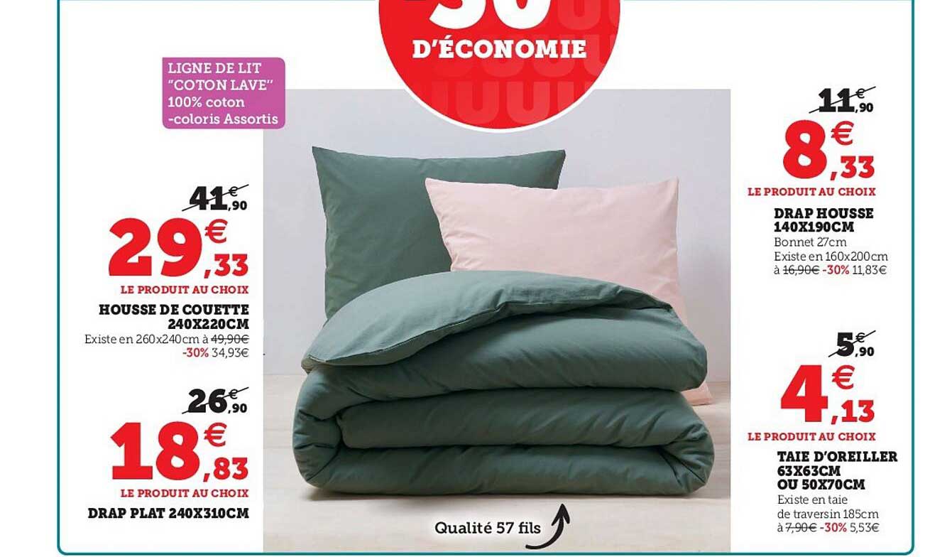 Housse De Couette 240 X 220 Cm, Drap Plat 240 X 310 Cm, Drap Housse 140 X 190 Cm, Taie D'oreiller 63 X 63 Cm Ou 50 X 70 Cm