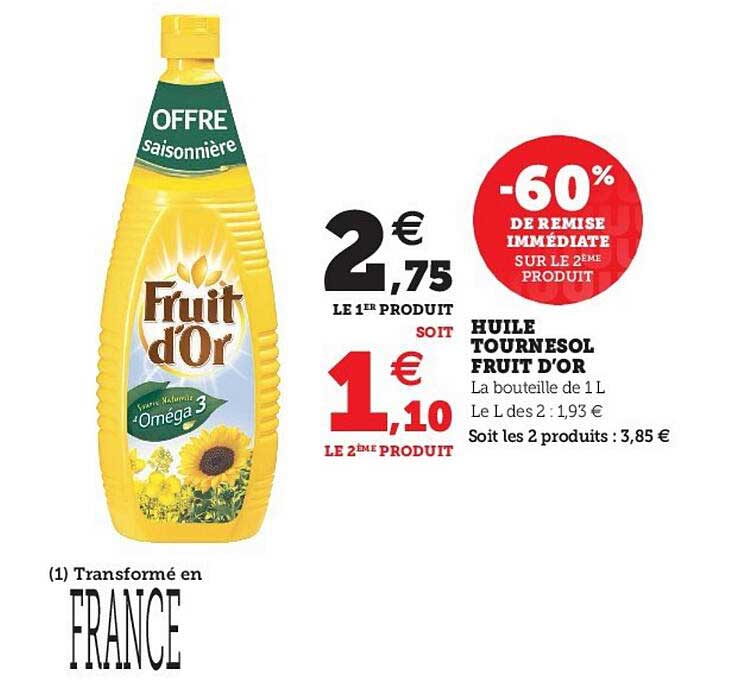 Huile Tournesol Fruit D'or