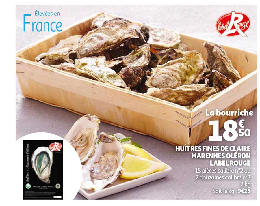 huîtres fines de claire marennes oléron label rouge