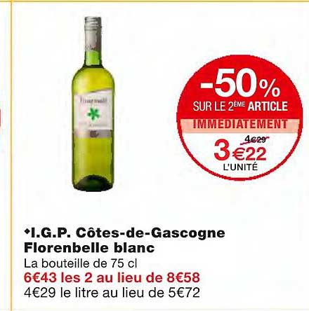 i.g.p. côtes-de-gascogne florenbelle blanc