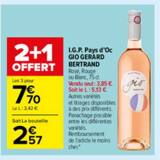 i.g.p. pays d'oc gio gerard bertrand
