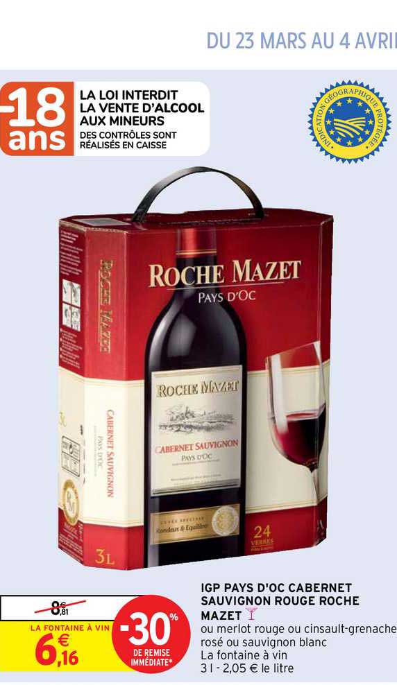 igp pays d'oc cabernet sauvignon rouge roche mazet