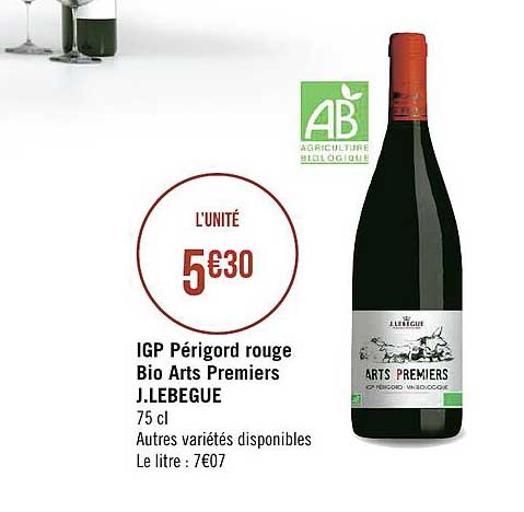 igp périgord rouge bio arts premiers j.lebegue