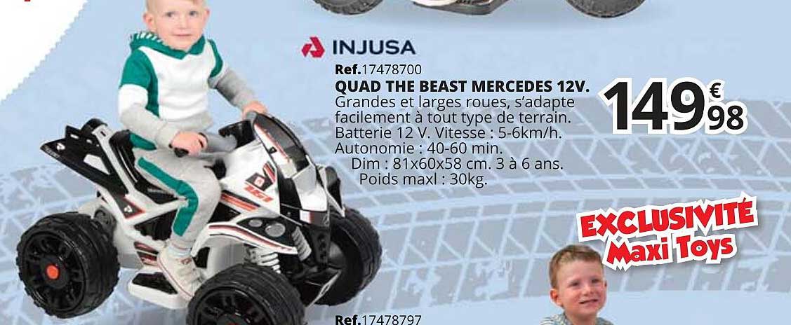 injusa quad the beast mercedes 12v