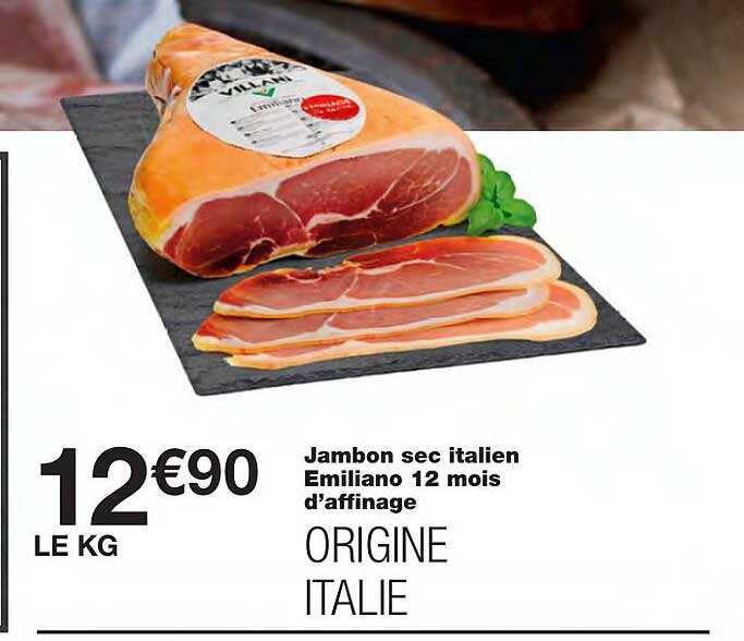 jambon sec italien emiliano 12 mois d'affinage