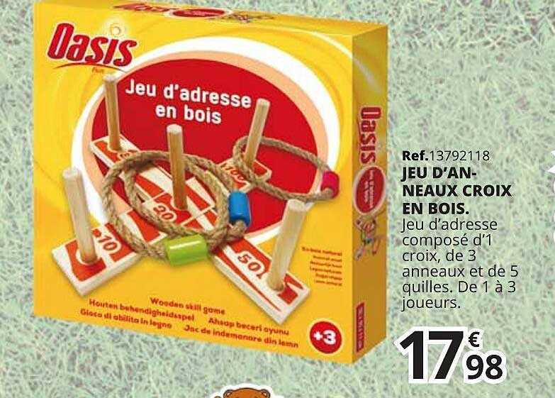 jeu d'anneaux crois en bois