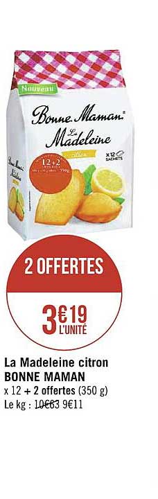 la madeleine citron bonne maman
