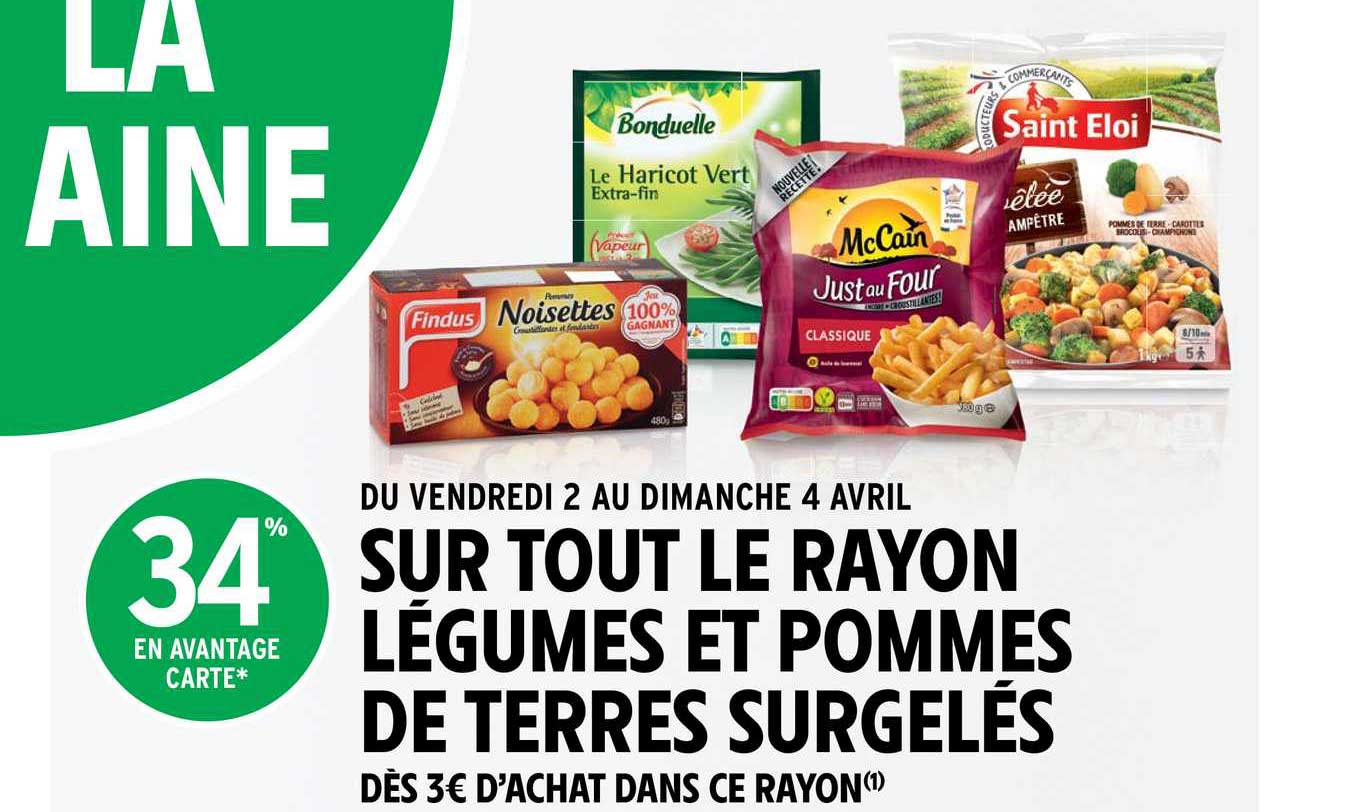 légumes et pommes de terres findus, bonduelle, mc cain, saint éloi