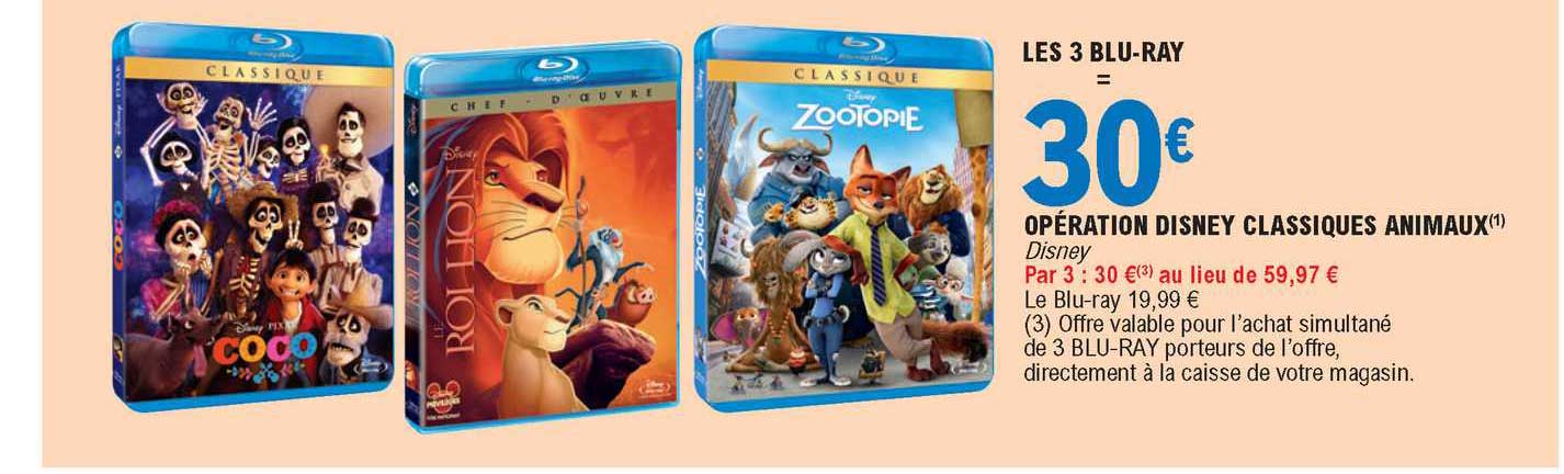 les 3 blue-ray : opération disney classiques animaux