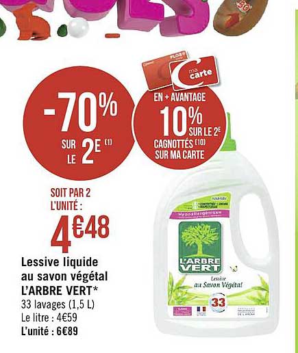 lessive liquide au savon végétal l'arbre vert