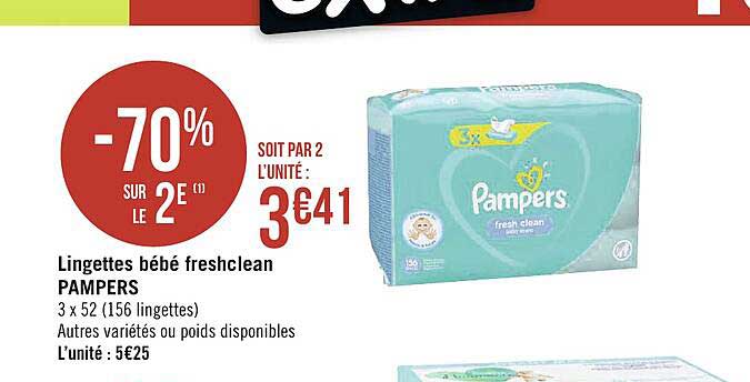 Lingettes Bébé Freshclean Pampers