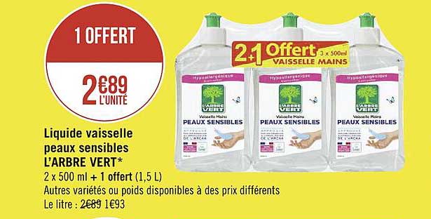 liquide vaisselle peaux sensibles l'arbre vert