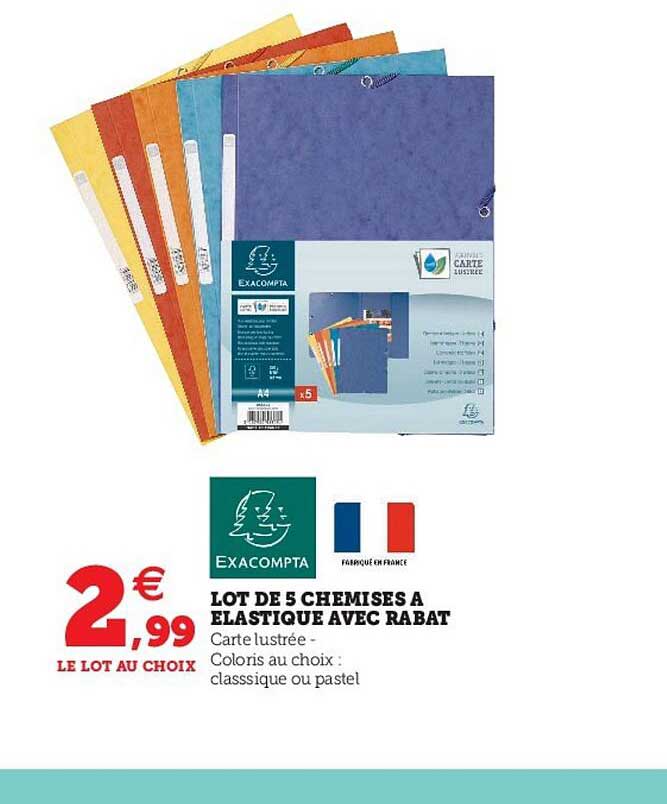 Lot De 5 Chemises à élastique Avec Rabat