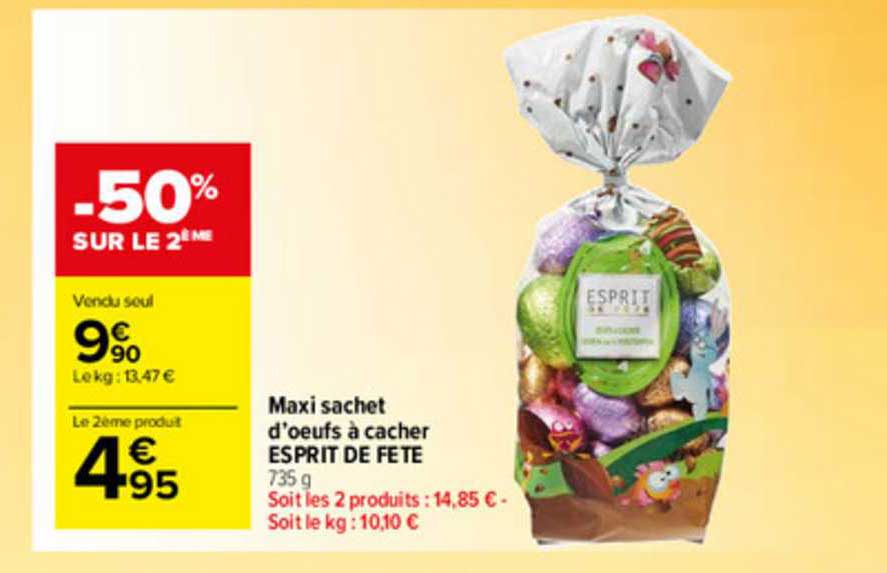 maxi sachet d'oeufs à cacher esprit de fête